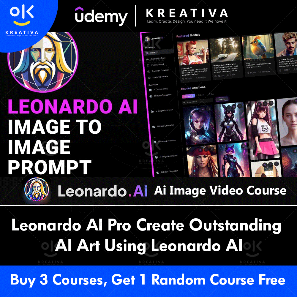 Leornado AI Video Course–Leonardo AI Pro Create Outstanding AI Art Using Leonardo AI FREE Tool | Leornado AI Course