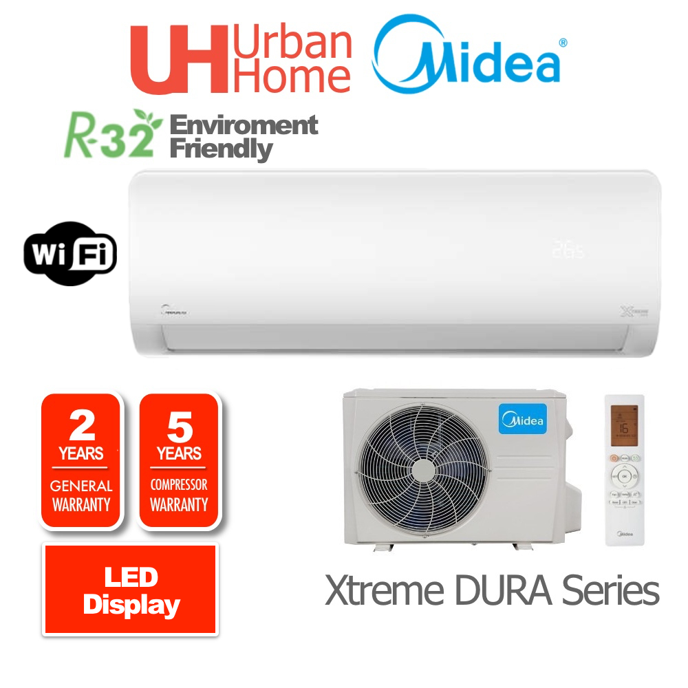 Midea AirCond R32 Xtreme DURA Non Inverter Air Conditioner WiFi Ready (1.0HP-2.5HP) MSGD-09CRN8/12CRN8/18CRN8/24CRN8