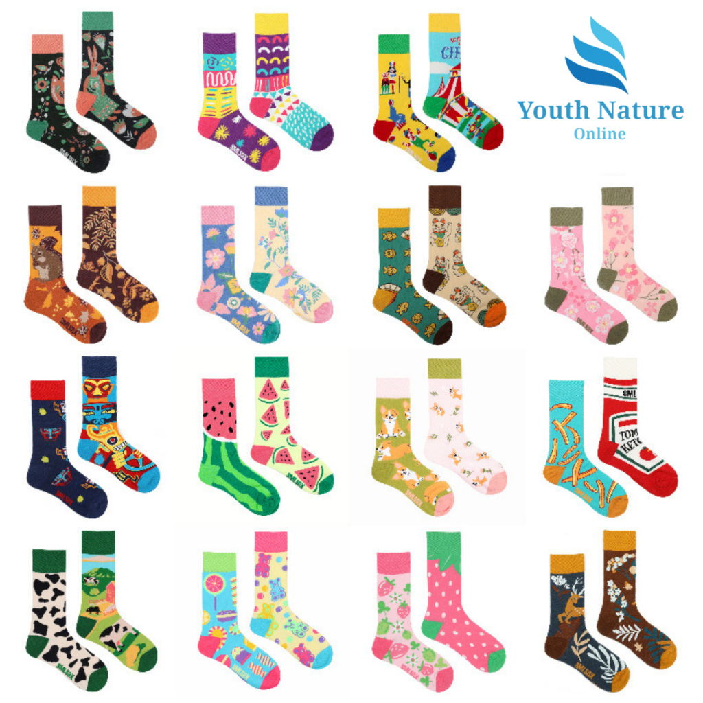 YN AB Unisex Hipster Socks 01-50 Korean Japanese Cute Colorful Fashion Design Cotton Stokin Stoking