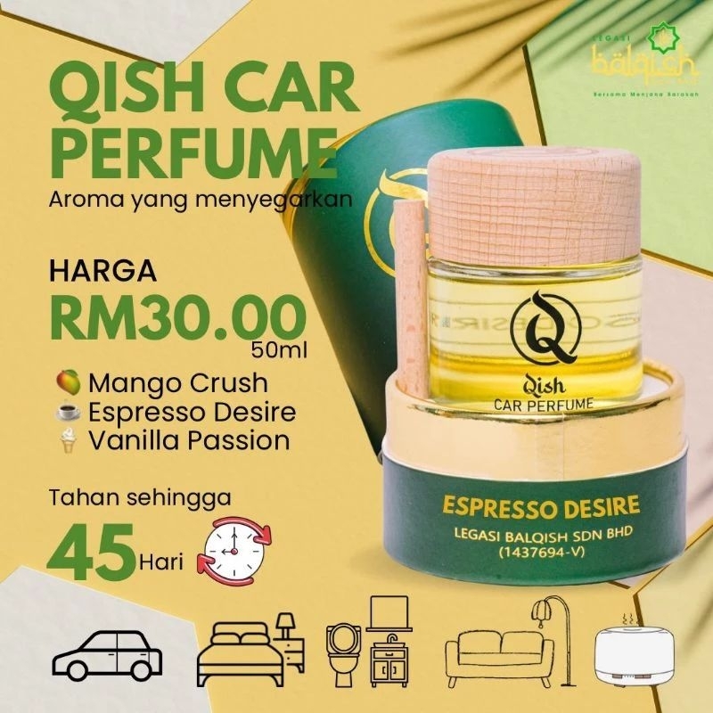 QISH CAR PERFUMEby LEGASI BALQISH ORIGINAL HQ