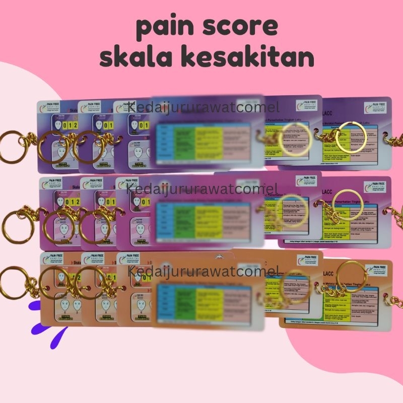 Pain Score Mini Pain Scale Face Scale Skala Skala Kesakitan FLACC Pembaris Mini Kesakitan Ruler Gantungan ATM Card Size