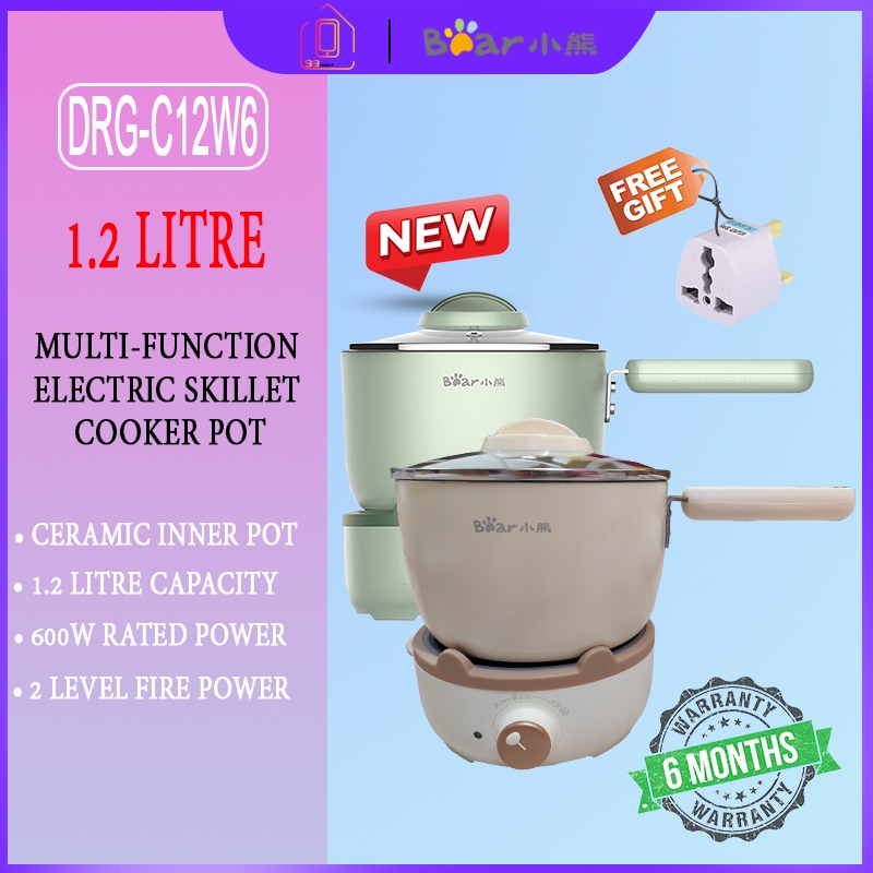 Bear DRG-C12W6 Electric Skillet Multi-function Household Split Type Small Electric Hot Pot Cooking and Frying Pot