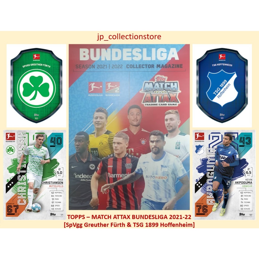 [SpVgg Greuther Fürth & TSG 1899 Hoffenheim] 2021/22 Match Attax Bundesliga Shiny & Normal Cards