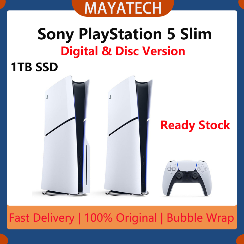 【Ready Stock】PlayStation 5 Slim/PlayStation 5 Slim Spider Man 2 Console Disc version&Digital Version 1TB 1 year warranty