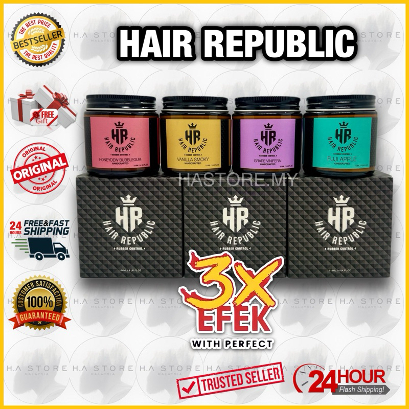 [ 4x FREE GIFT ] HAIR REPUBLIC RUBBER POMADE ORIGINAL DIRECT FROM HQ