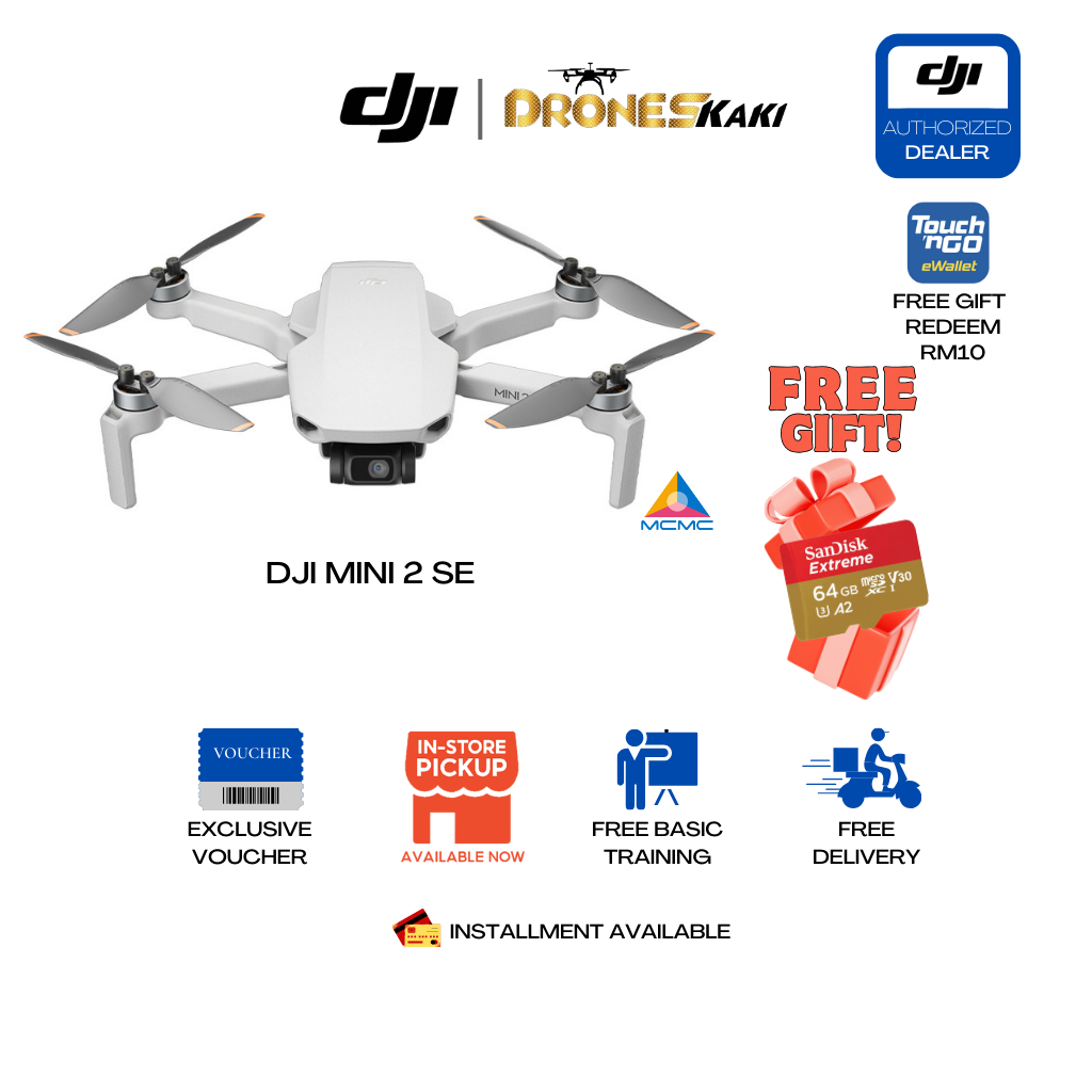 DJI Mini 2 SE - Malaysia Set with MCMC Sirim Certified, Camera Drone | <249g | 31-min max flight time | max