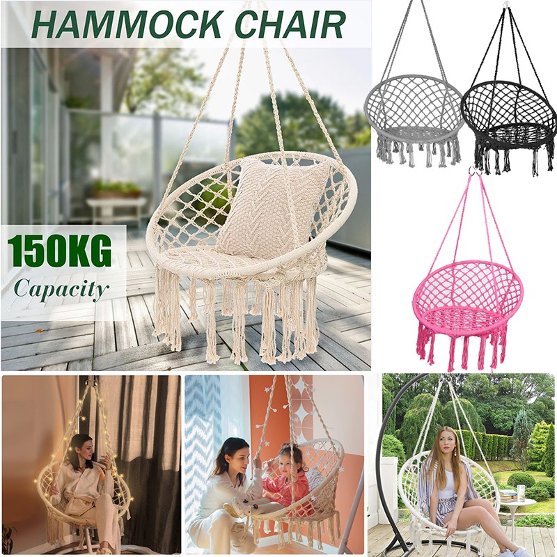 Swing Chair Buaian Indoor / Outdoor Hammock Foldable Hanging Chair Buaian Besi Luar Rumah Ayunan Dewasa Ayunan Gantung秋千