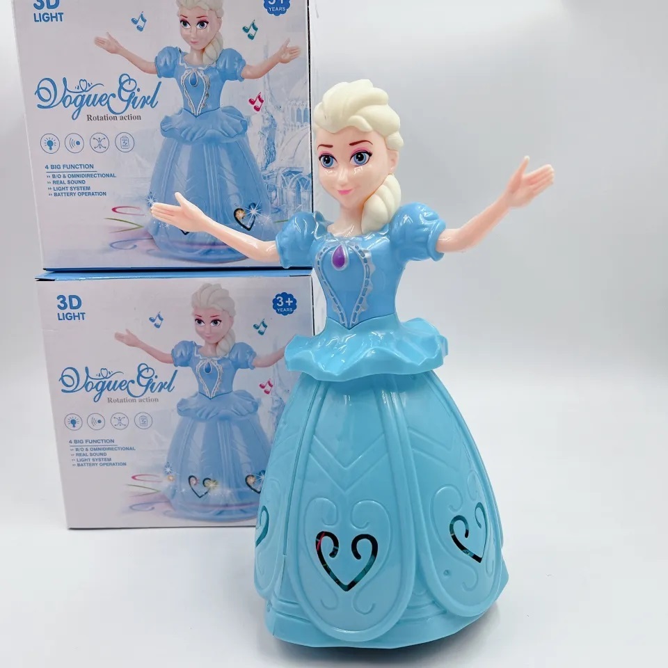 Little Electric Princess Elsa Frozen  3D Light musical toy Doll for Kids