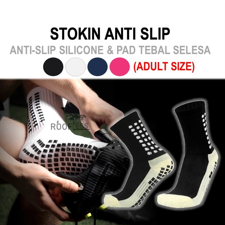 ROOFLESS Stokin Anti Slip Stokin Grip Stokin Bola Sepak Stokin Potong Football Socks Anti Slip Sock Grip Socks Stoking B