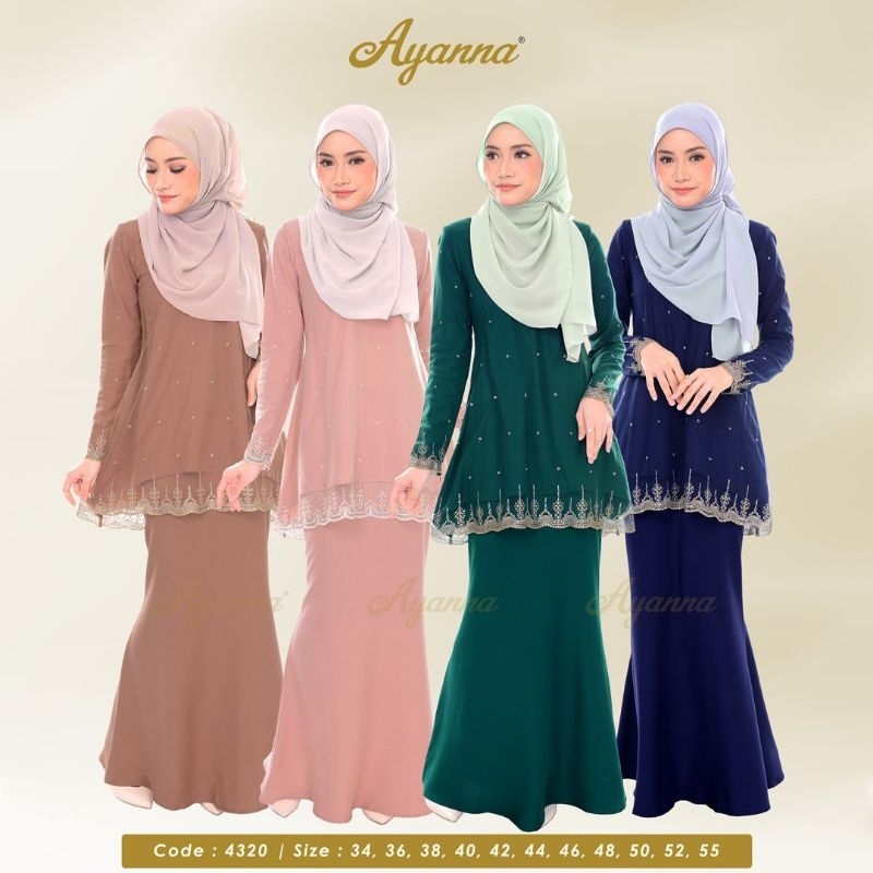 Baju Kurung Lace Saree Dewasa Plussizes Laura Mesra Wudhuk Friendly 4320 (2XS-7XL) Raya 2024 [AY2024]