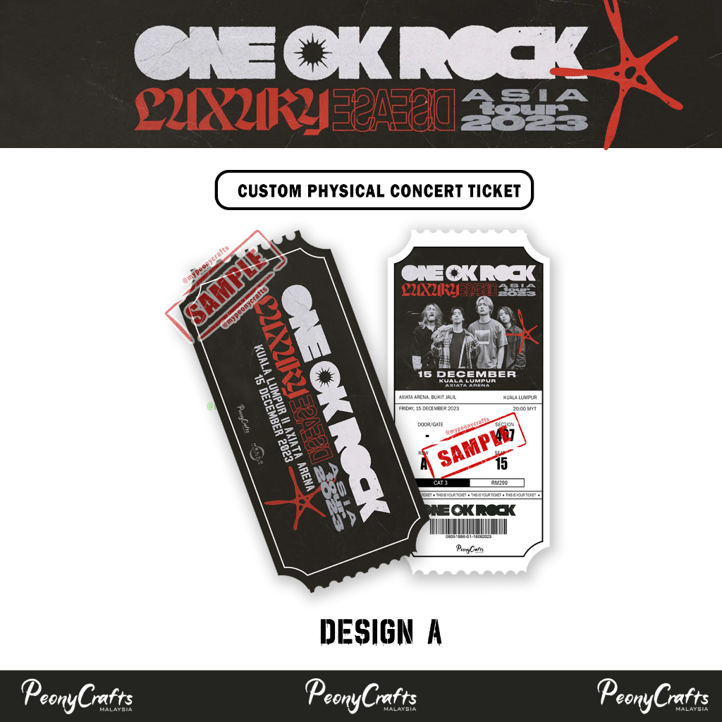 [JPOP] ONE OK ROCK concert luxury disease one ok rock custom physical ticket printing ook oneokrock japan band