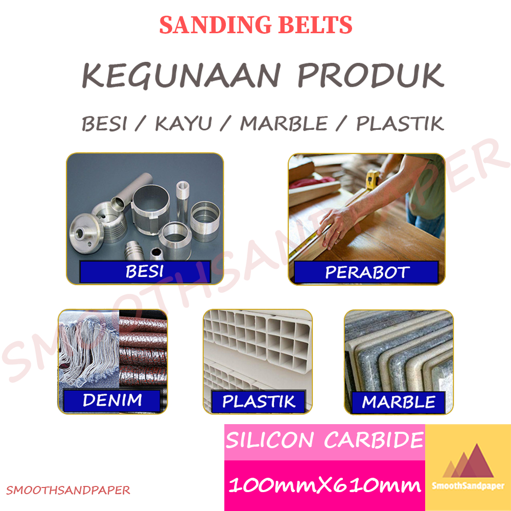 Sanding Belts Silicon Carbide Kertas Pasir 100mmX610mm (4"X24") 4寸手提坦克机木工家具打磨抛光黑色碳化硅砂带610*100可定制 image 5