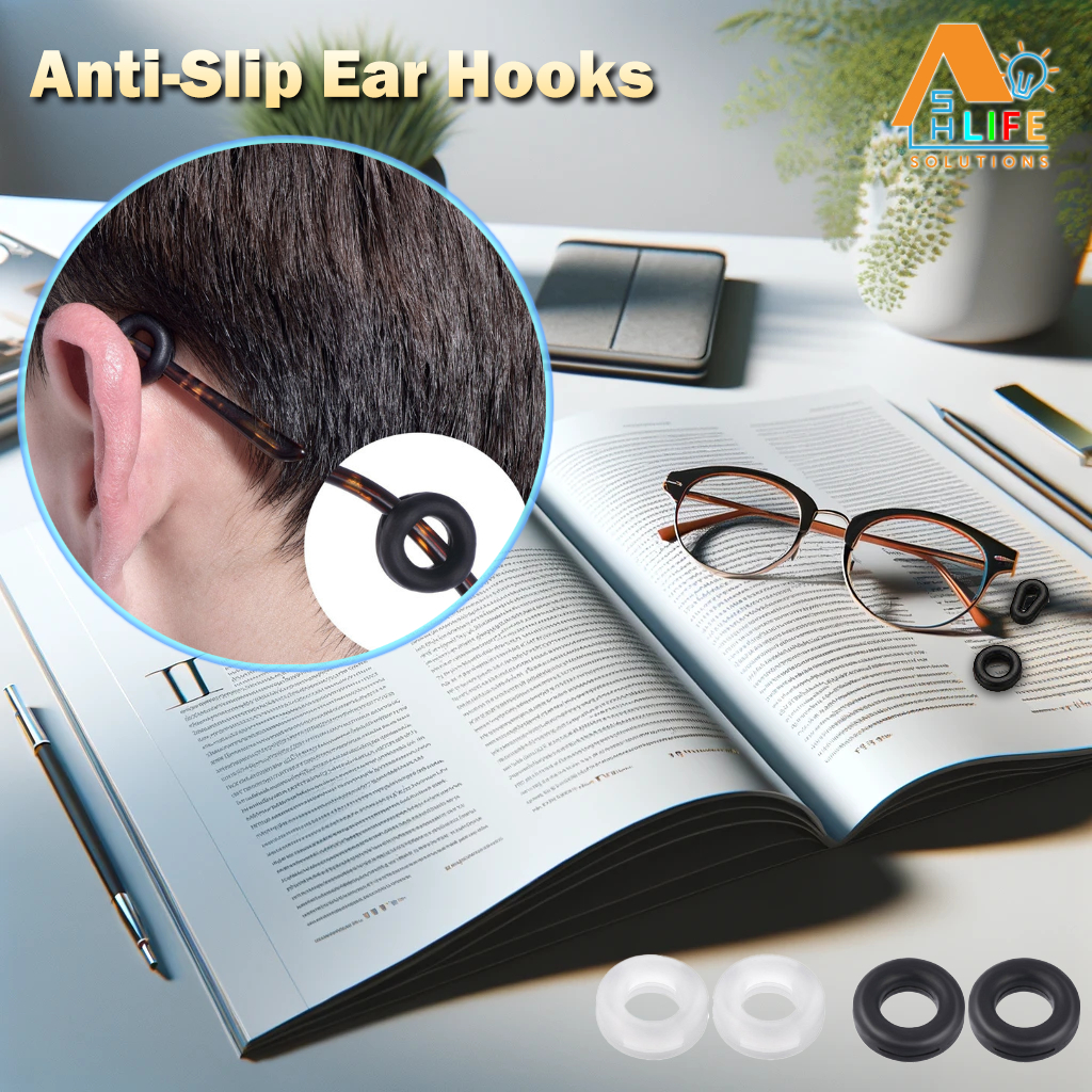 Silicone Glasses non-slip Ear Hooks, Magnetic Anti-Slip Ear Grip Holders for Sports Eyewear - Easy Install, 1 pair 2 pcs