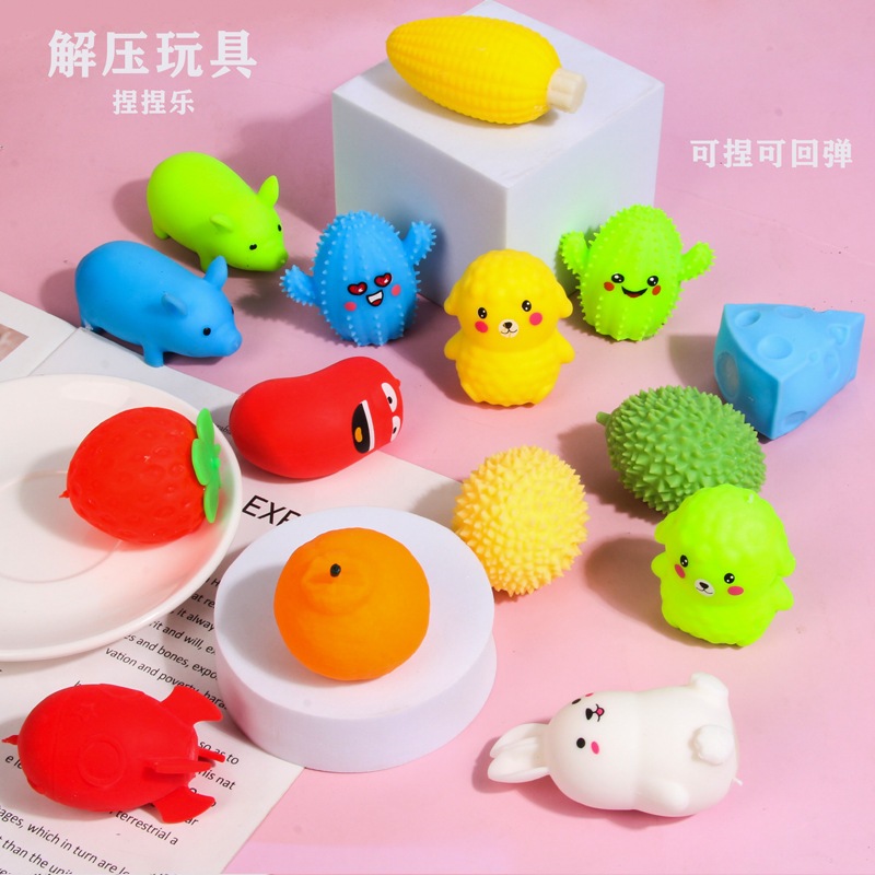 PLAYNFUN Stress Ball Relief Mochi Squishy slime Toy Fidget Set toys Mainan budak Perempuan Autism