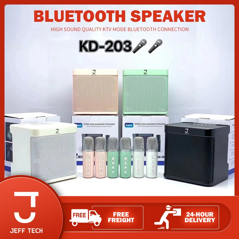 speaker karaoke set KD-203 Speaker Bluetooth karaoke speaker with wireless microphone home KTV spiker karaoke 藍牙音箱 音響 家用