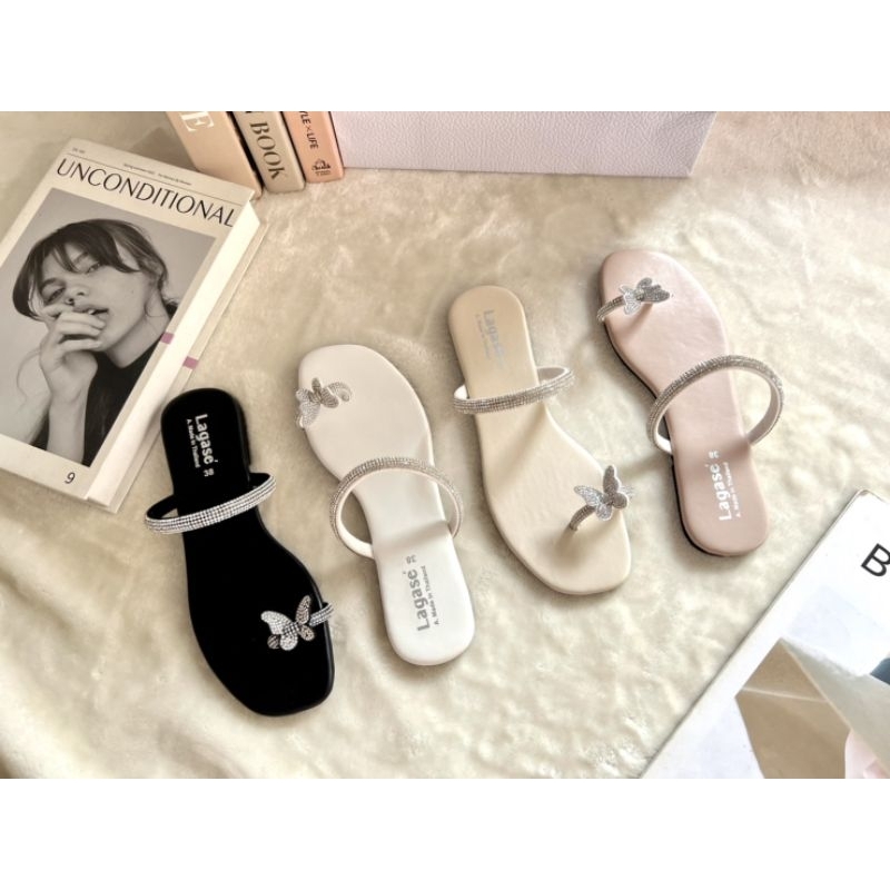 T&TSTORE/ READY STOCK/NEW ARRIVED BUTTERFLY SLIPPER SANDAL WITH PLUS SIZE g2016