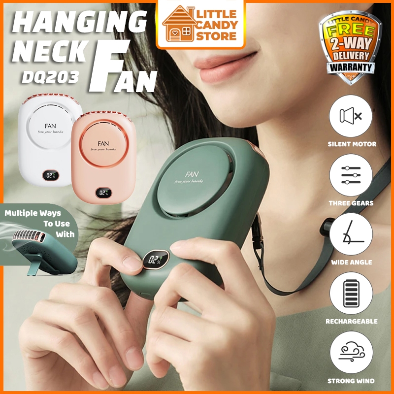 Mini Portable Neck Fan Air Cooler USB Rechargeable Necklace Hanging Vaneless Fan Cooling For Home Office Sport Jogging