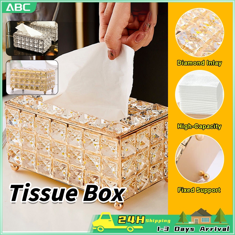 Europe Style Luxury Crystal Tissue Box Paper Towel Crystal Storage Box Living Room Tissuer Napkin Home Decor Napkin 纸巾盒