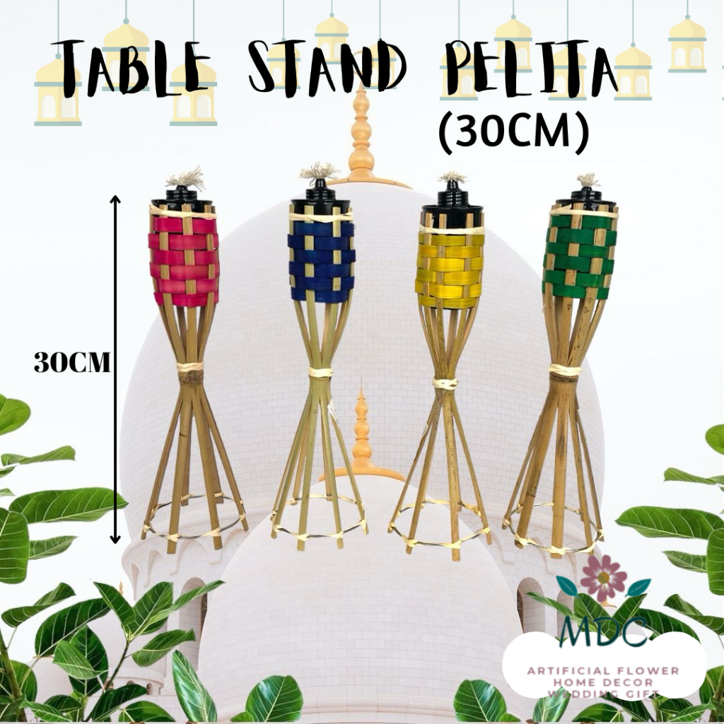 READY STOCKPelita Buluh Raya / Table Stand Pelita 30cm+-/Pelita Weave bamboo with colour