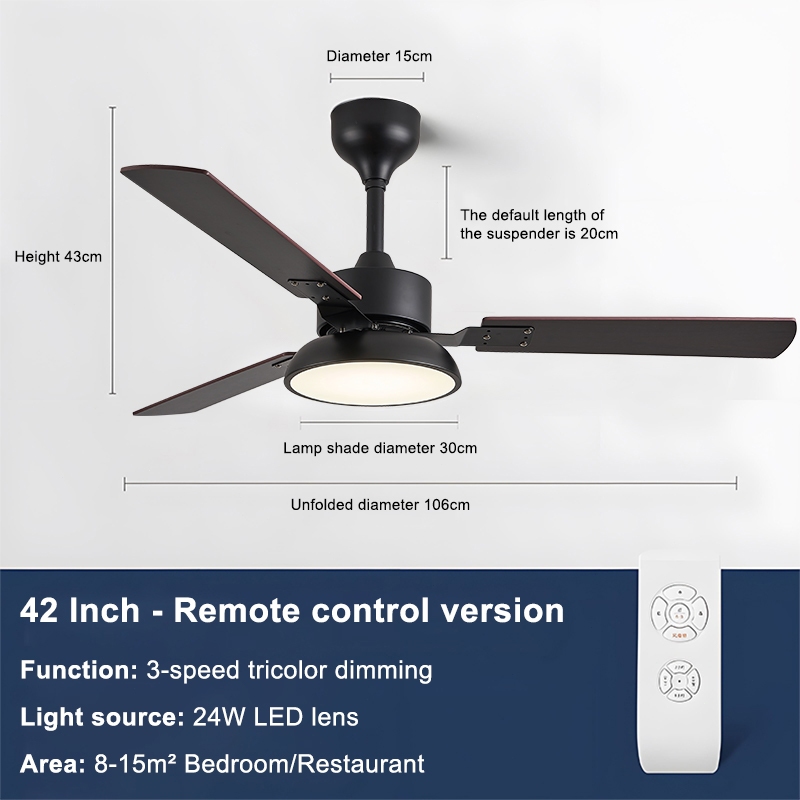 GOGEOUS Wood Fan With Light Ceiling Nordic 42/48 Inch 6 Speeds Remote Control Ceiling Fan Light 2In1 Fan And Light 北欧吊扇灯