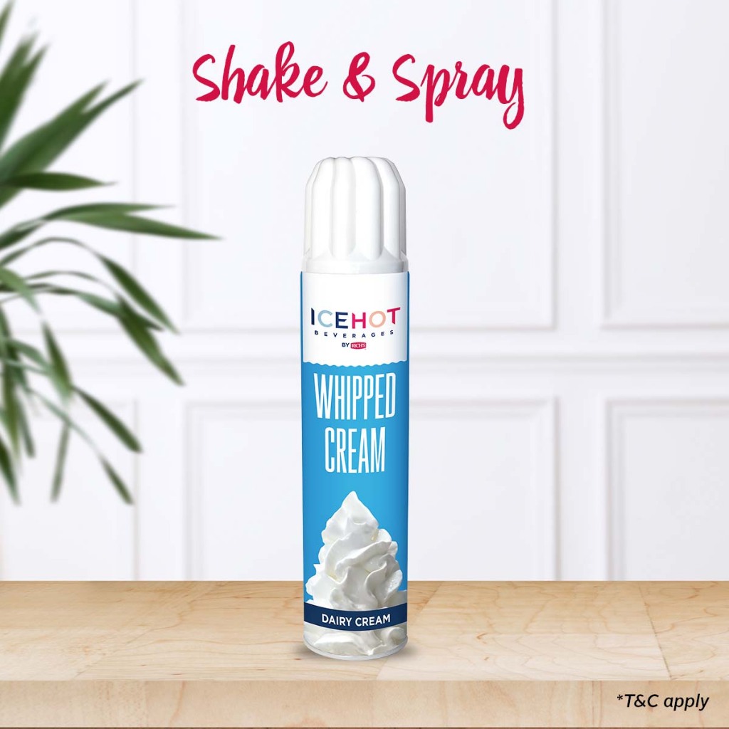 ICEHOT Dairy Whipped Cream - Shake & Spray [Klang Valley, Ipoh, Penang, Melaka, JB and Muar]