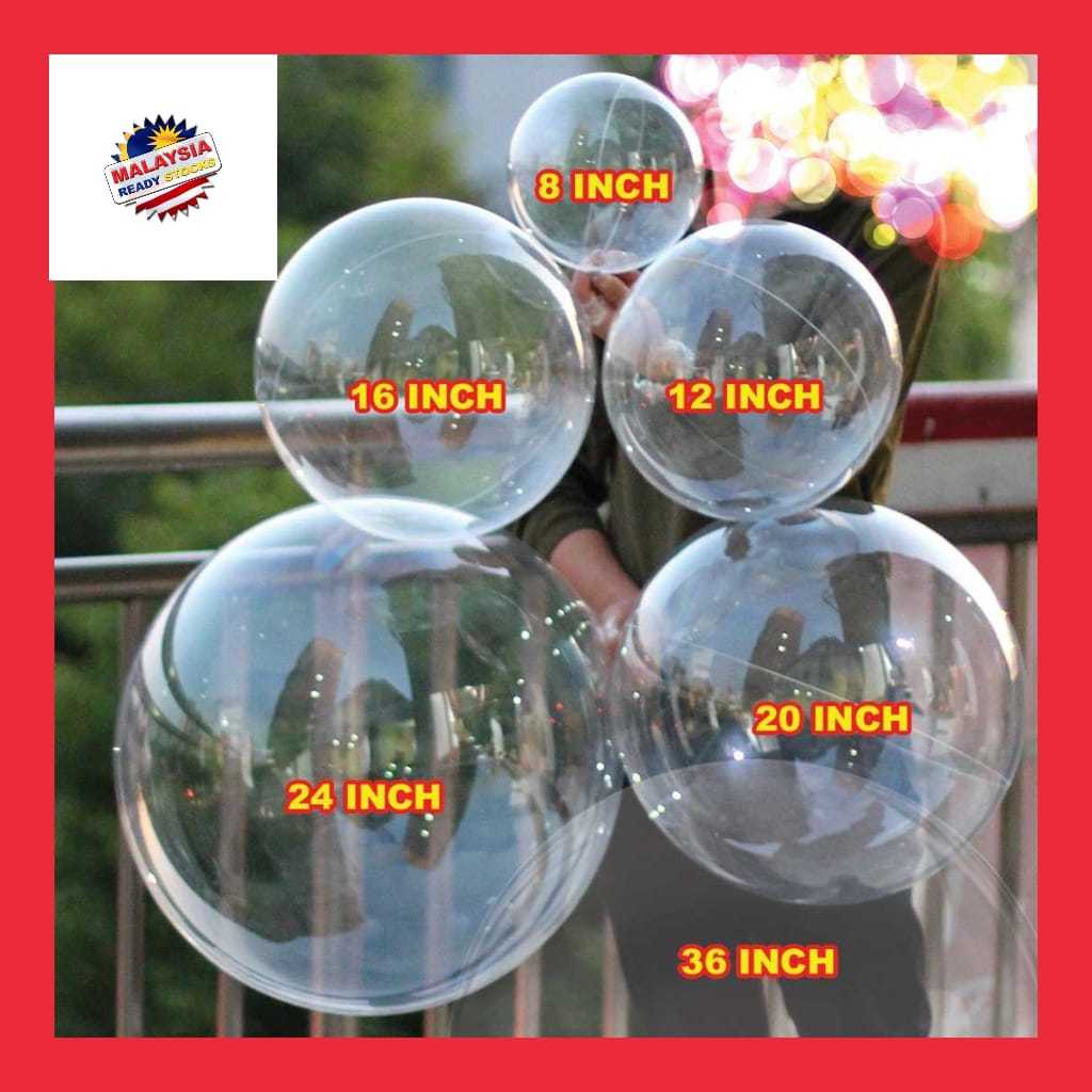 Balloon Bobo Transparent Oval (8/12/16/20/24/36") Belon pelbagai Size Event Birthday Party