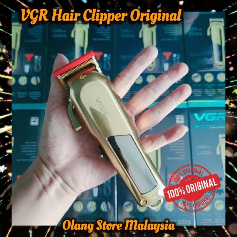 Original VGR Hair Clipper LCD Displays Pemotong Pencukur Rambut Cordless Mesin Gunting Potong Rambut