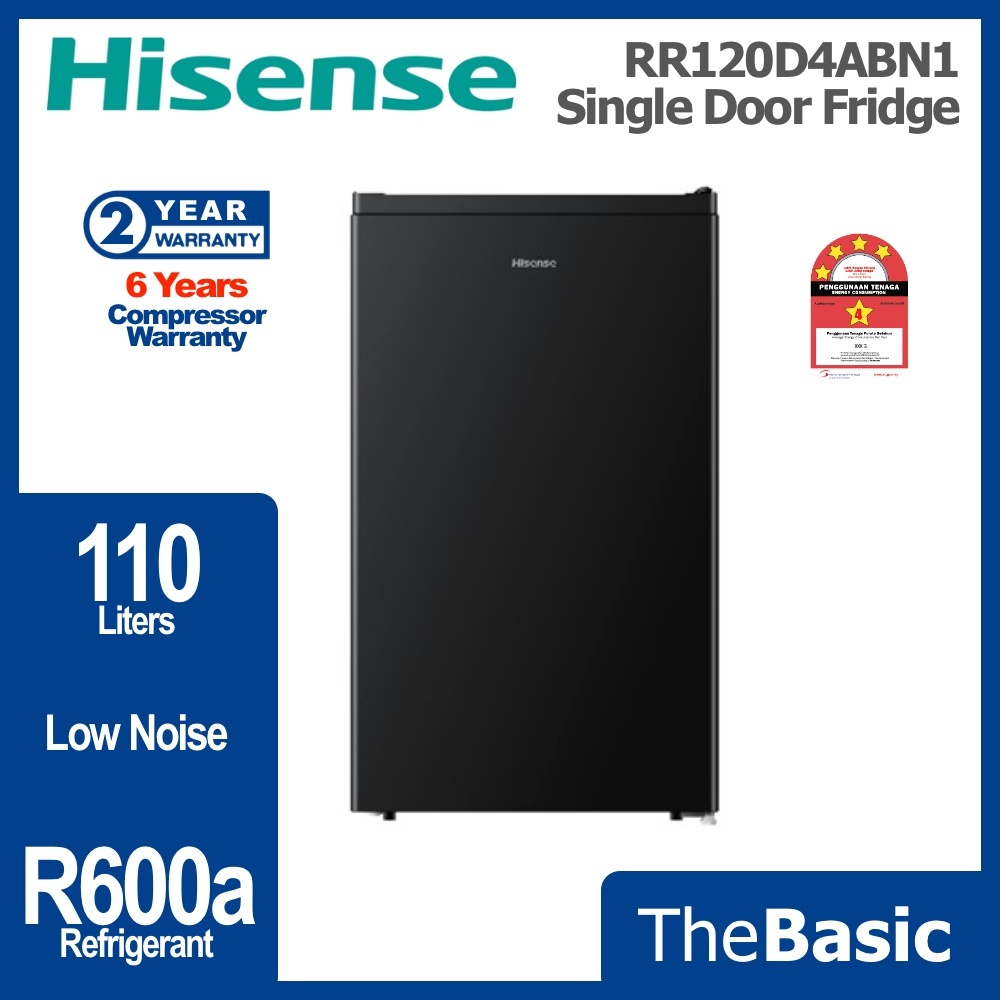 HISENSE 110L Single Door Fridge Refrigerator ( RR120D4AGN / RR120D4ABN1 / RR120 )