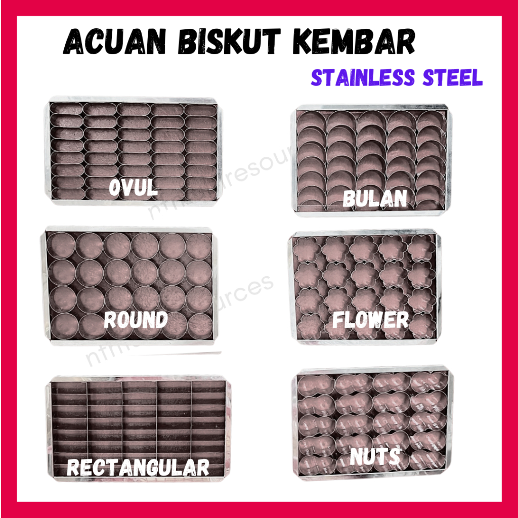 Acuan Biskut Kembar Biscuit Link Cutter Cookies Cutter Bulat/Jejari/Ovul/Sabit Biskut Mazola Mama Carey Bangkit Almond