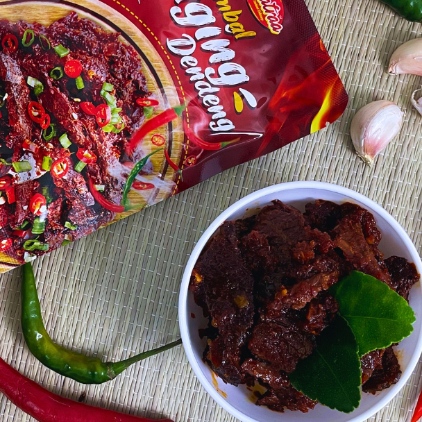 SAMBAL DAGING DENDENG - DAGING BESAR, LEMBUT DAN TIDAK PEDAS - 1 Pek Produk Makanan Ready To Eat