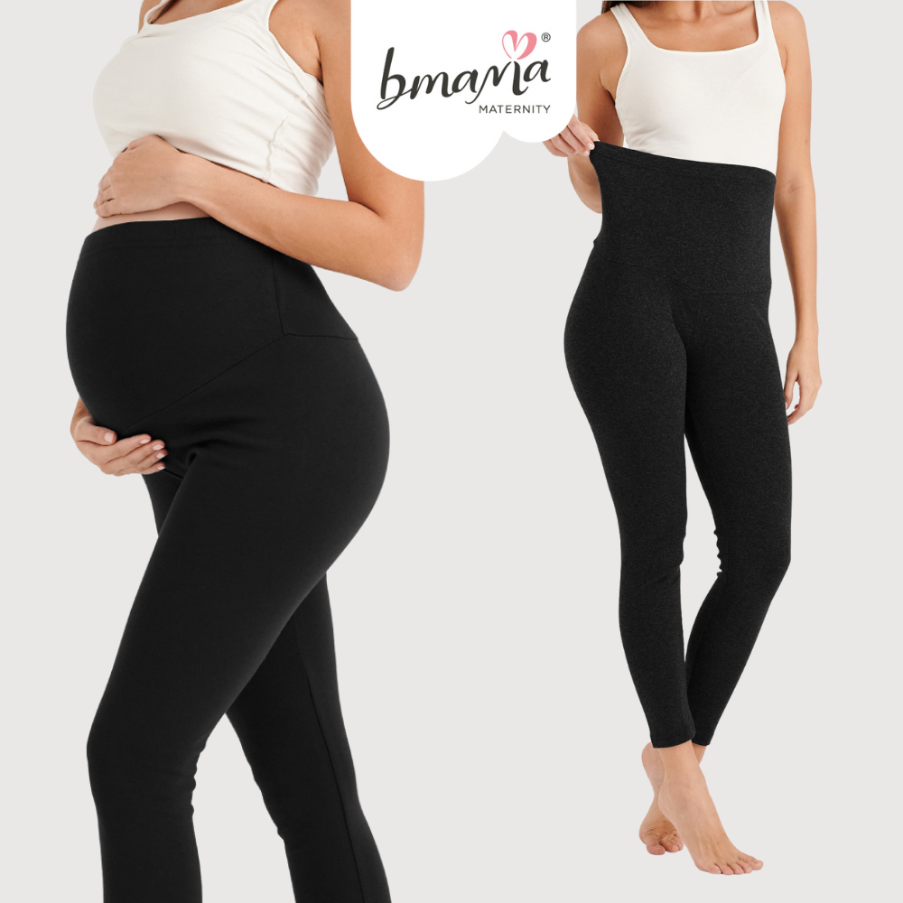 Bmama Maternity Black/Blue/Grey Slim Fit Stretchable High Waist Maternity Legging - AD026R