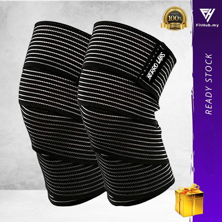 Original Ready Stock Knee Wraps Berro Labs - Gym gear Sports Fitness, Body building, Workout Support