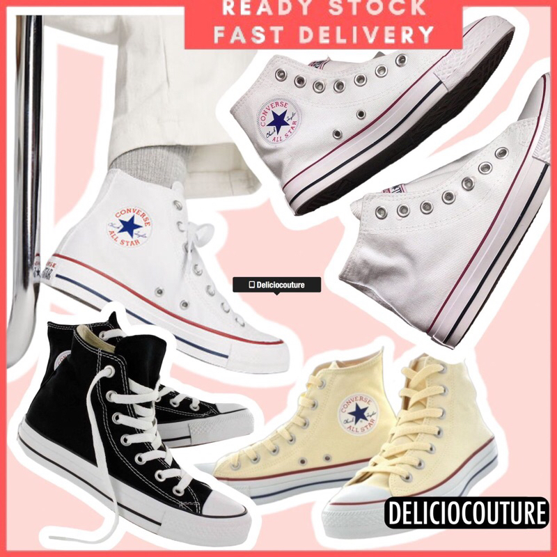 CONVERSE HIGH CUT ALL STAR WOMEN MEN kasut converse kasut perempuan kasut lelaki women sneaker men sneaker kasut sekolah Beige 38 PGMall