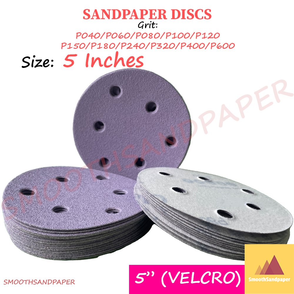 5 Inch Sanding Disc Hook & Loop Velcro | 6 Hole Sandpaper Disc P40-P600 | Best For Paint & Car Polishing image 5