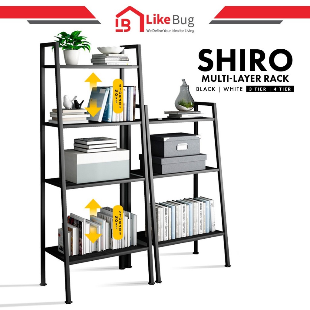 ⚡️LIKE BUG⚡️Shiro 3 / 4 / 5 Tier Multipurpose metal Shelf/ Metal Shelves/ Rak Besi/ Rak Buku Murah