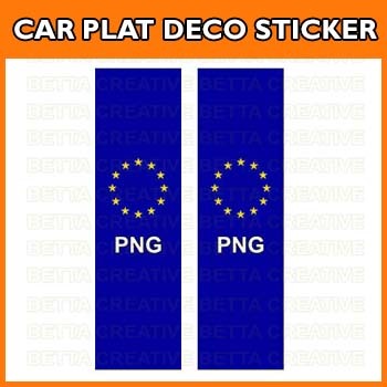 Stiker Plat Kereta - Penang Pulau Pinang Star Euro Car Plat B