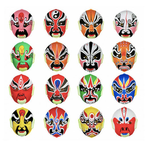 MSIA Ready Stock/ Peking Opera Party Mask Chinese Halloween Wall Decoration Cosplay Performance Cosplay Props Festival