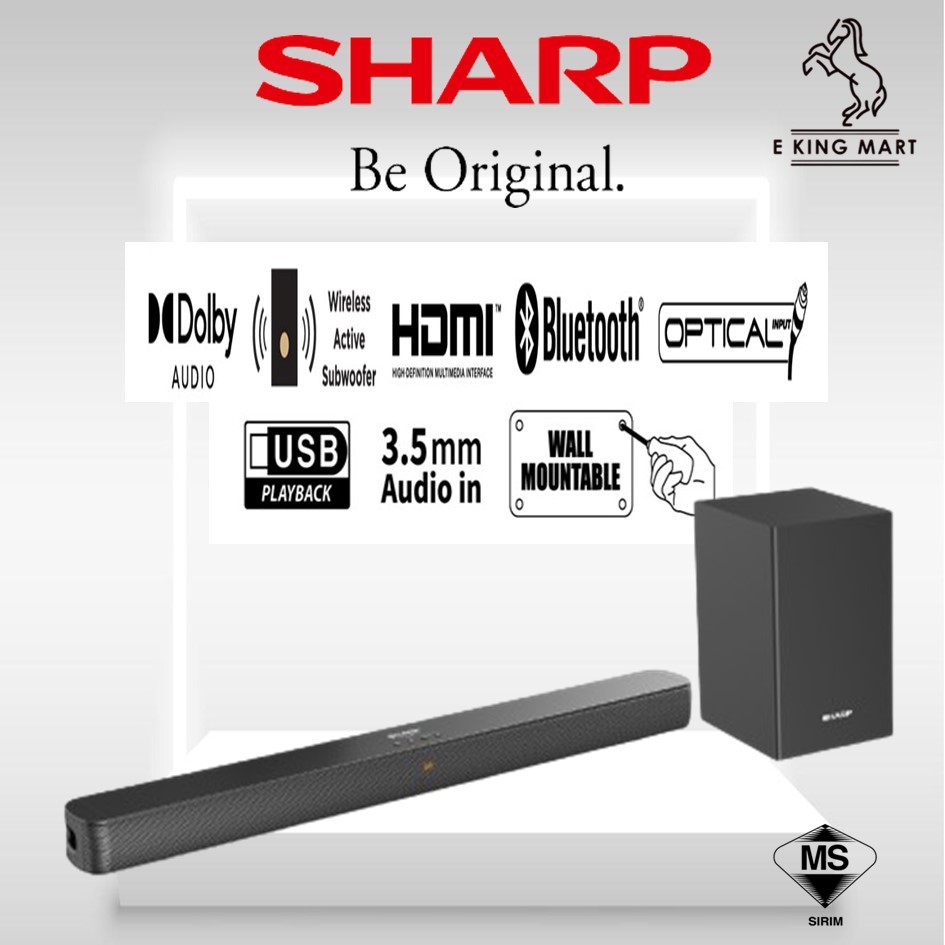 Sharp Japan Bluetooth Sound Bar Speaker HTSB116 /  SHARP 2.1ch Sound Bar HTSBW192 with Wireless Subwoofer