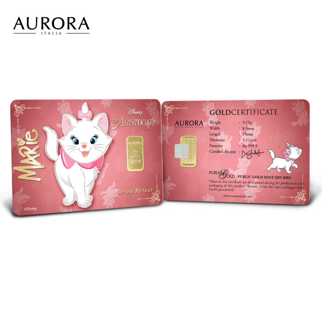DISNEY X AURORA ITALIA (0.25g) 999.9 The Aristocats Marie Limited Edition Gold&hellip;