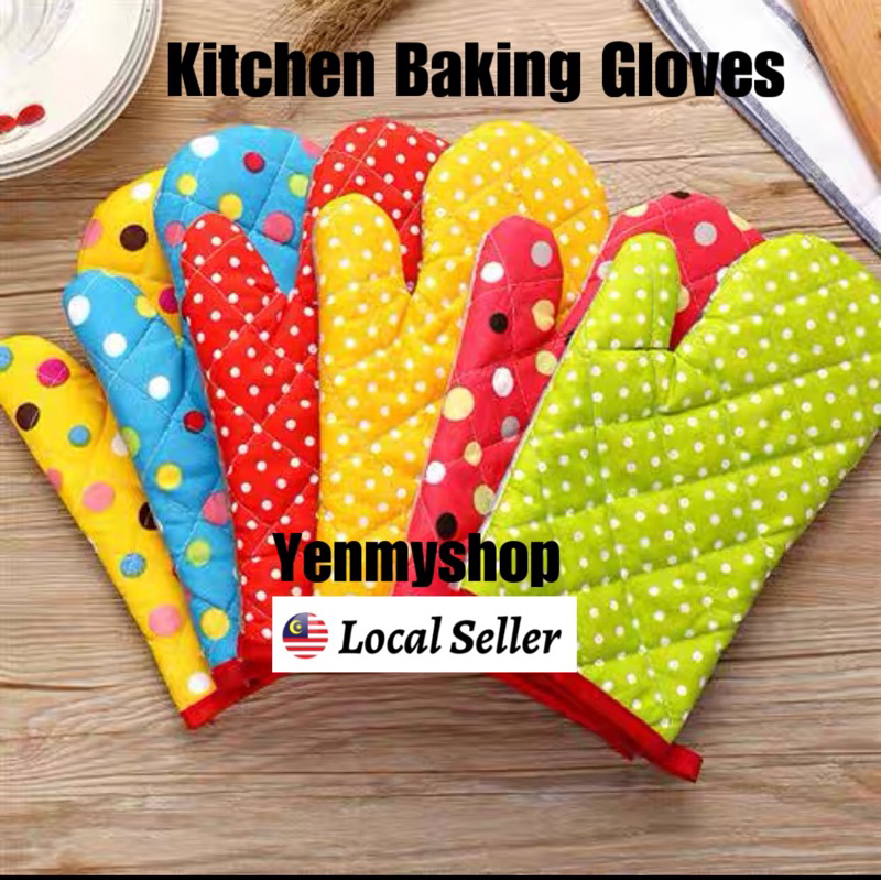 Sarung Tangan Oven Glove Baking Protective Gear Microwave Kitchen Anti-hot Gloves Potholders Mitts Dapur