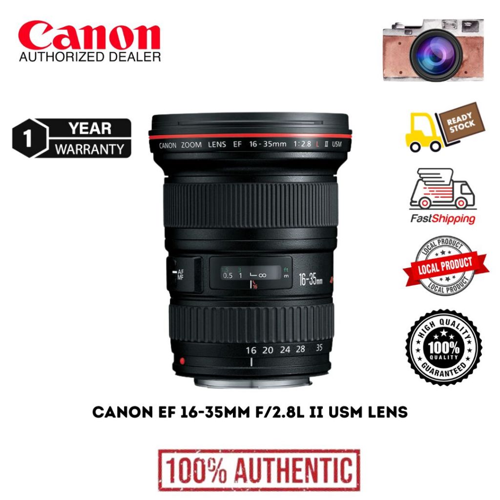 Canon EF 16-35mm f/2.8L II USM Autofocus Zoom Super Wide Angle Lens (1 Year Warranty )