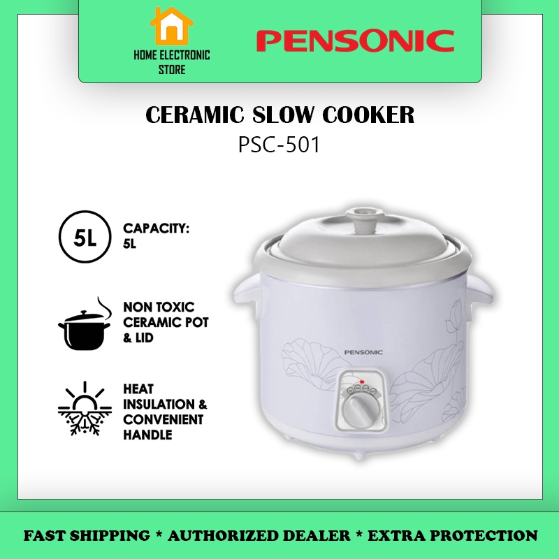 Pensonic 5L Ceramic Slow Cooker PSC-501 (Periuk Perlahan 慢炖锅)