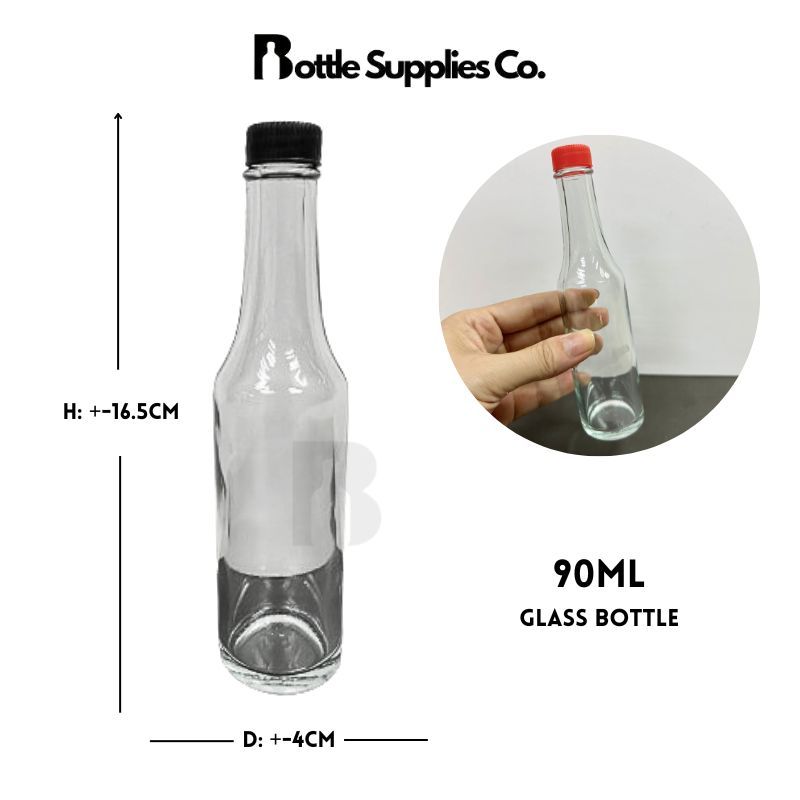 90ml Botol Kaca Madu Kelulut Viral Eco-Friendly Re-usable Glass Bottle Botol Honey/ Long Neck Glass Bottle Wholesale