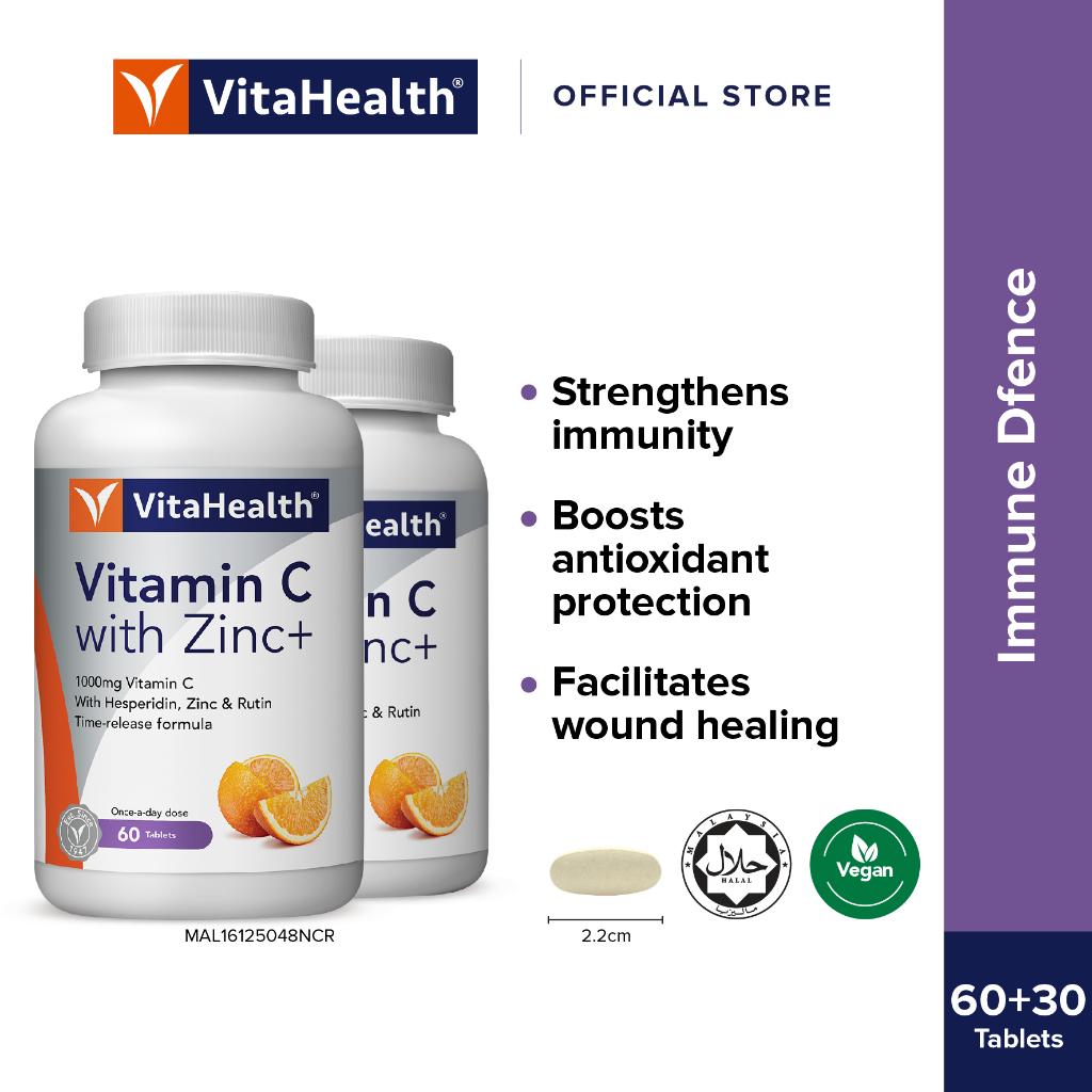 VitaHealth Vitamin C with Zinc+ 1000mg [Exp 3/2028]