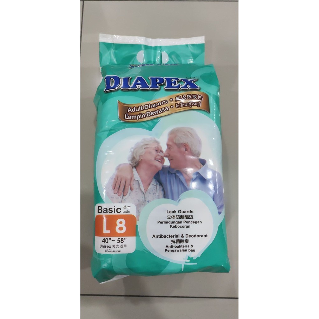 DIAPEX BASIC ADULT DIAPERS L8