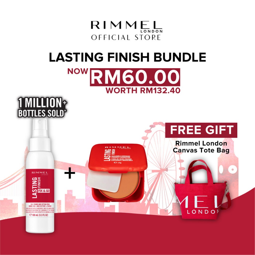 Rimmel Lasting Finish Bundle (Lasting Finish Fix & Go Setting Spray + Lasting Finish Compact Foundation + Gwp)