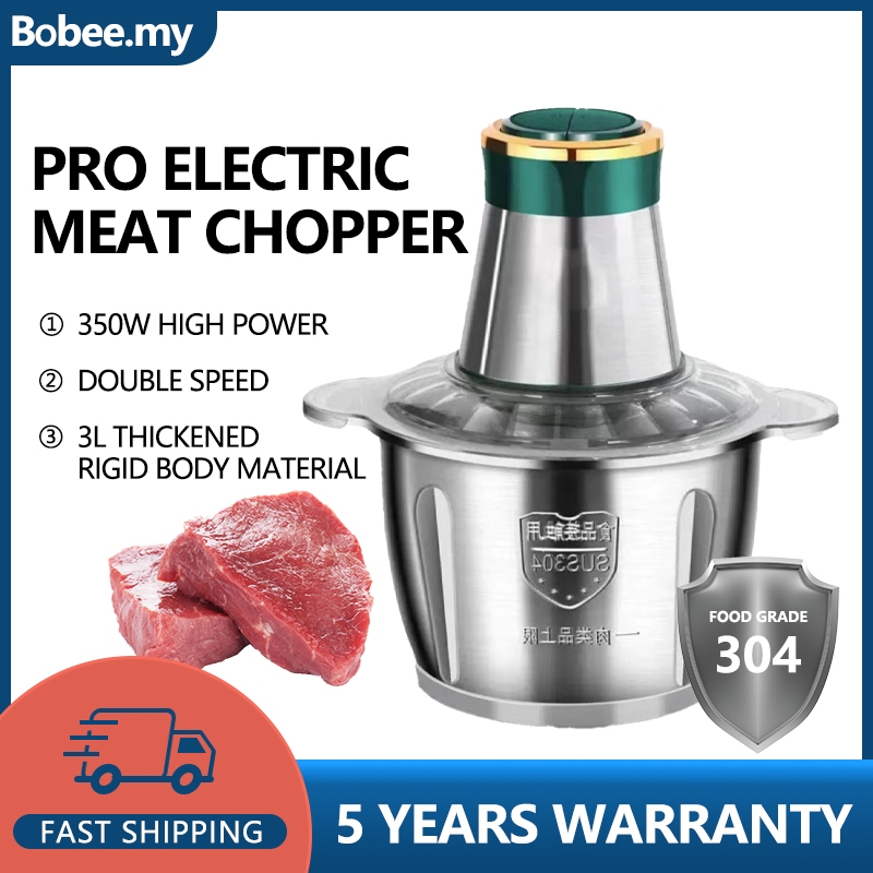 [Ready stock] Stainless steel electric food chopper 300W Pengisar daging meat grinder blender food chopper meat grinder