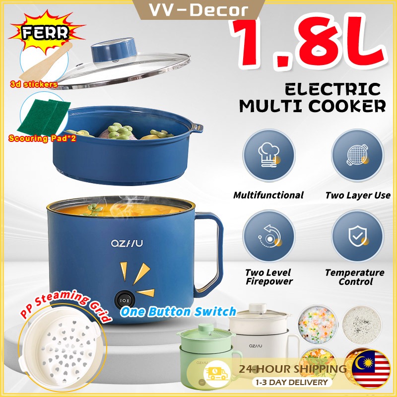 1.8L Mini Rice Cooker Multifunction Pot Frying Pan Portable Mini Rice Cooker Non Stick Periuk Nasi Elektrik Mini 多功能小电锅