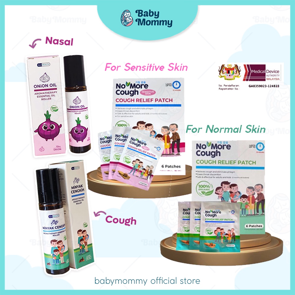 BabymommyCough Relief Patch Baby No More Cough Viral Kids Cough Releif Minyak Cengik Onion Oil Ulcer Patch