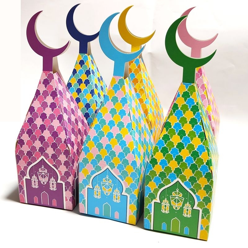 EID Mubarak BulanCandy Gift Box Ramadan Decoration Chocolate Packaging Bag Islamic Muslim Party Decor Beg Cat开斋节礼盒